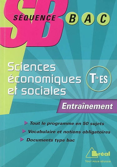 Sciences économiques et sociales terminale ES : entraînement