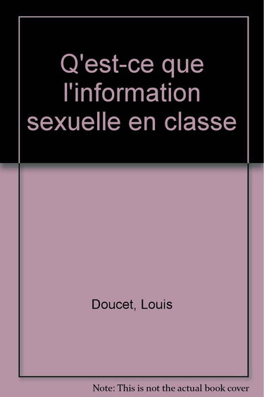 Qu'est-ce que l'information sexuelle en classe