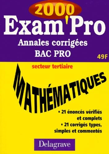Annales corrigées mathématiques bac professionnel tertiaire