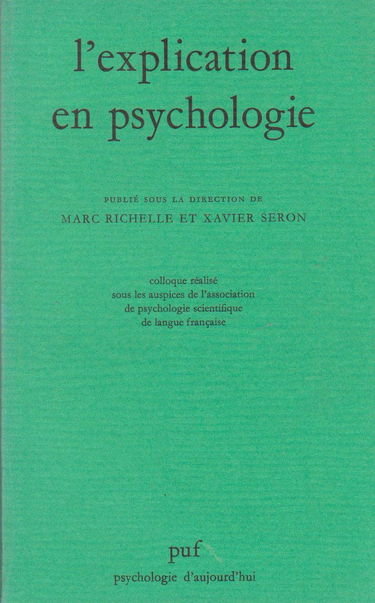 L'Explication en psychologie