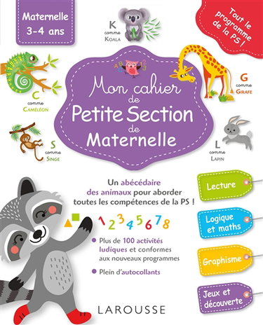Mon cahier de petite section de maternelle : lecture, logique et maths, graphisme, jeux et découverte : maternelle 3-4 ans