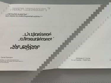 La Tapisserie d'ameublement : les sièges