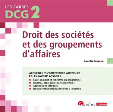 Droit des sociétés et des groupements d'affaires : DCG 2