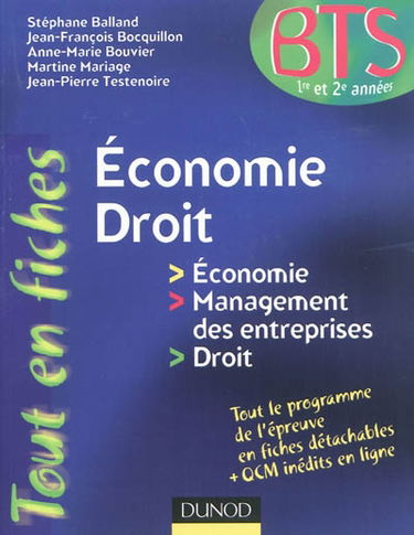 Economie-droit en fiches : BTS 1re et 2e années