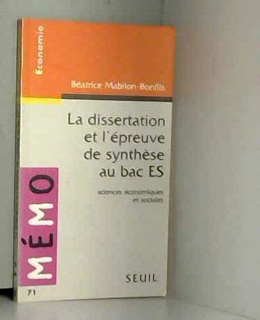 La dissertation et l'épreuve de synthèse en sciences économiques et sociales