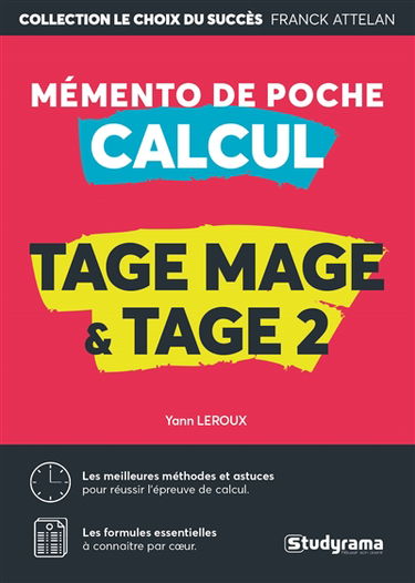 Tage Mage & Tage 2 : calcul : mémento de poche