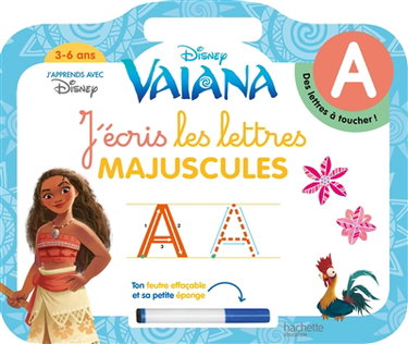 Couverture de Vaiana : j'écris les lettres majuscules : 3-6 ans par Walt Disney company
