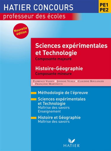 Sciences expérimentales et technologie, composante majeure, histoire géographie, composante mineure, P1-P2