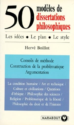 50 modèles de dissertations philosophiques