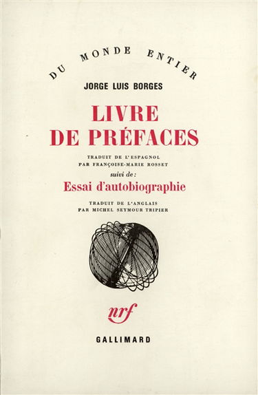 Livre de préfaces. Essai d'autobiographie