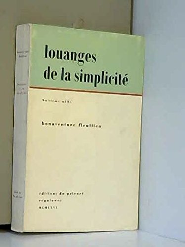 Couverture de Louanges de la simplicité.