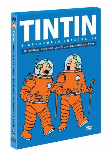 Couverture de 3 Aventures-Vol. 5 : Objectif a marché sur la Lune + Tintin au Pays de l'or Noir