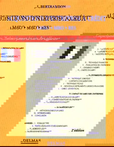 Acquisitions d'entreprises à crédit : LMBO, MBO, RES