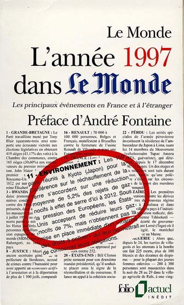 L'année 1997 dans Le Monde : les principaux événements en France et à l'étranger