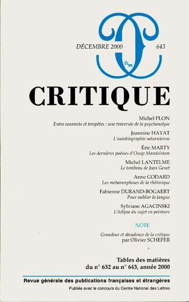 Critique, n° 643