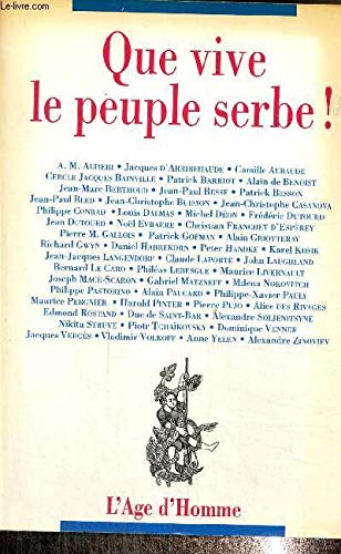 Que vive le peuple serbe !