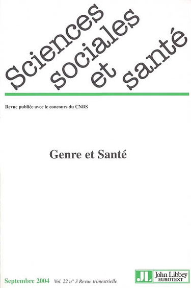 Sciences sociales et santé, n° 3 (2004)