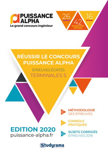 Couverture de Annales officielles Puissance Alpha post-bac : épreuves écrites, terminales S : 2020 par Collectif