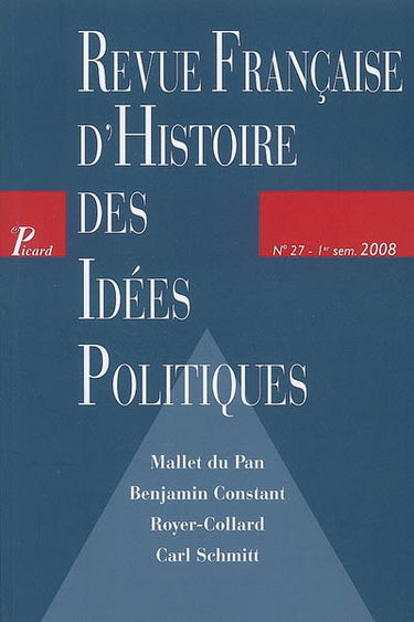 Revue française d'histoire des idées politiques, n° 27