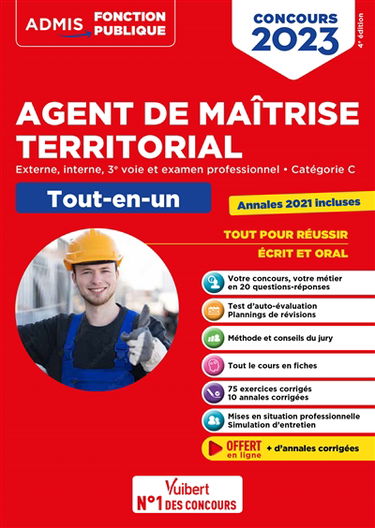 Agent de maîtrise territorial : externe, interne, 3e voie, examen professionnel, catégorie C, tout-en-un : concours 2023