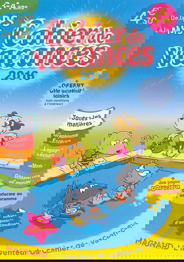 Cahier de vacances de la PS à la MS, 3-4 ans