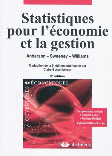 Statistiques pour l'économie et la gestion