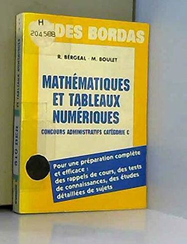 BERGEAL/MATH.TAB.NUM.NP (Ancienne Edition)