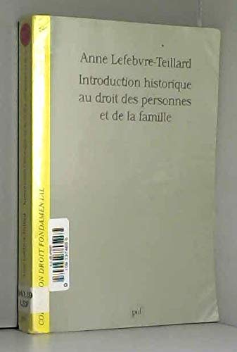 Introduction historique au droit des personnes et de la famille