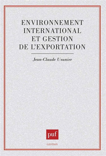 Environnement international et gestion de l'exportation