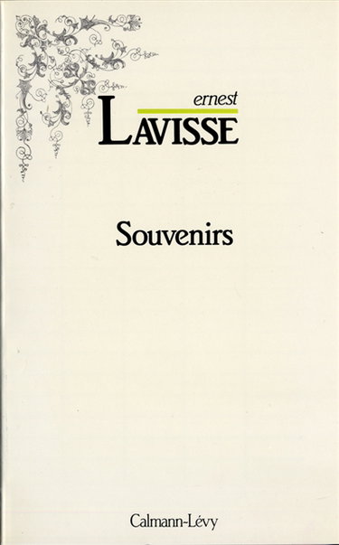 Couverture de Souvenirs par Ernest Lavisse