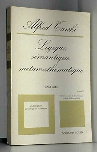 Couverture de Logique, sémantique, méta-mathématique
