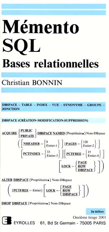 Mémento SQL : bases relationnelles