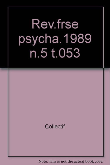 Rev.frse psycha.1989 n.5 t.053: 5