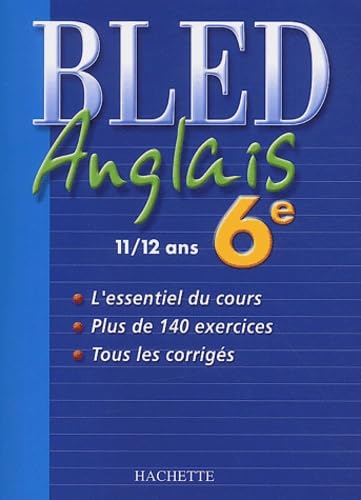 Cahier Bled : Anglais 6ème