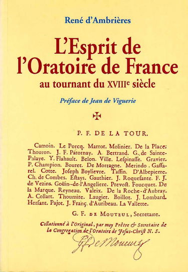 L'esprit de l'oratoire de France au tournant du XVIIIe siècle