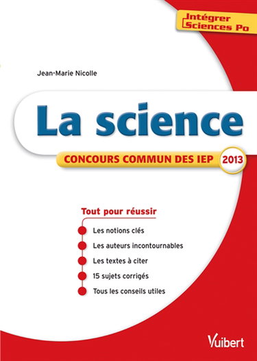 La science : concours commun des IEP 2013