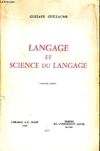 Couverture de LANGAGE ET SCIENCE DU LANGAGE