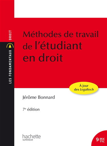 Couverture de Méthodes de travail de l'étudiant en droit
