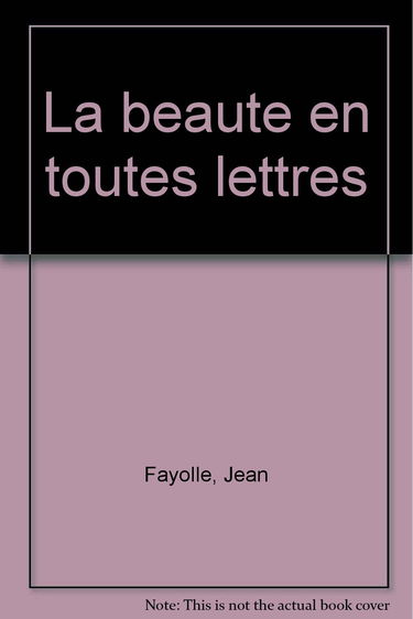 La Beauté en toutes lettres