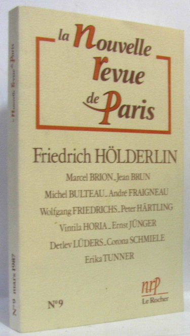 Couverture de Nouvelle revue de Paris (La), n° 9. Friedrich Hölderlin par Friedrich Hölderlin