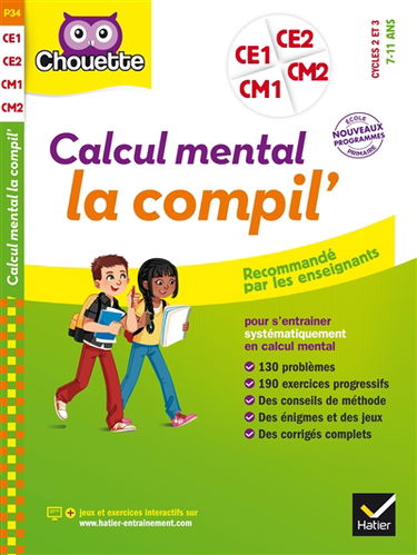 Calcul mental : CE1, CE2, CM1, CM2, cycles 2 et 3, 7-11 ans : nouveaux programmes, école primaire