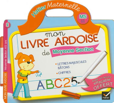 Mon livre ardoise de moyenne section : MS, 4-5 ans