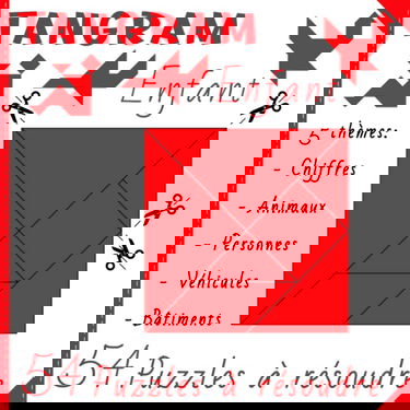 Tangram Enfant | 54 Puzzles à résoudre: Découpe les formes et essaye de résoudre les casse-têtes | A partir de 7ans