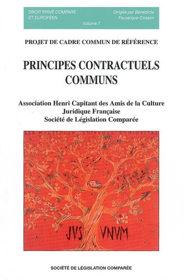 Principes contractuels communs : projet de cadre commun de référence