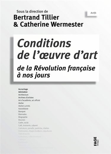 Conditions de l'œuvre d'art de la Révolution française à nos jours