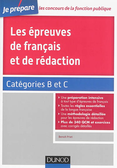 Couverture de Les épreuves de français et de rédaction : catégories B et C