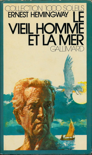 Couverture de Le vieil homme et la mer - Collection 1000 soleils - Illustrations de Marc Berthier , traduit par Jean Dutourd par Ernest Hemingway