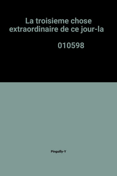 Couverture de La troisieme chose extraordinaire de ce jour-la 010598