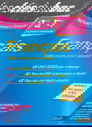 Français : 1.000 mots pour réussir : 2de-terminale, nouveau programme