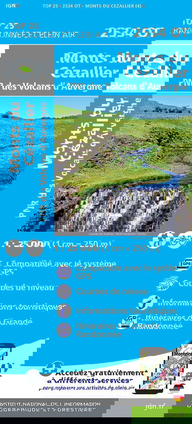 2534OT Monts du cezallier, pnr des volcans d'auvergne / recto